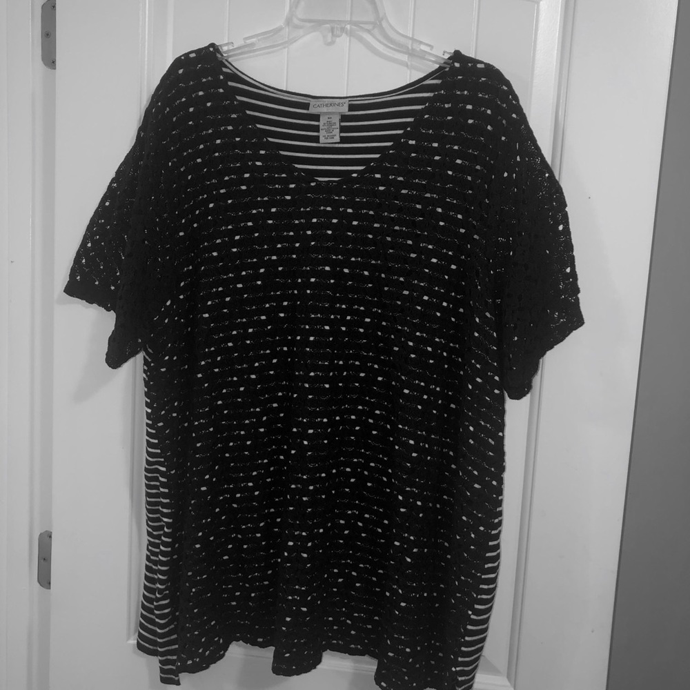 Catherine’s Black & White Short Sleeves Women 3X